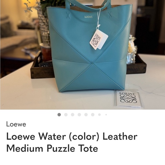 🩵 NWT LOEWE MEDIUM LEATHER PUZZLE TOTE! - Picture 4 of 16